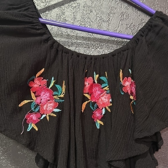 JAPNA Women’s Black Floral Embroidered Mini Dress Size L - Picture 4 of 5